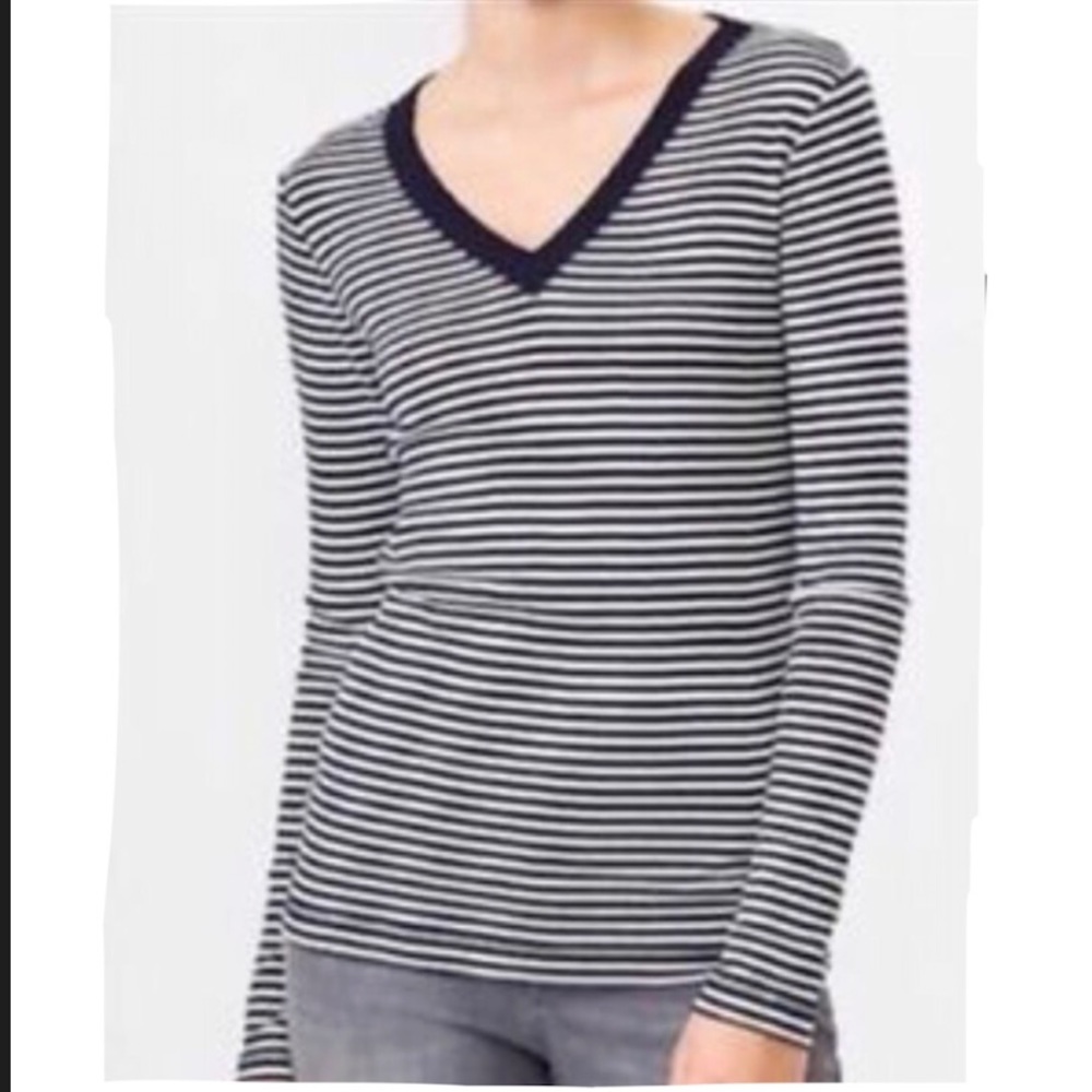 GAP The Bowery Cotton Navy/White Long Sleeve Tee Size Medium